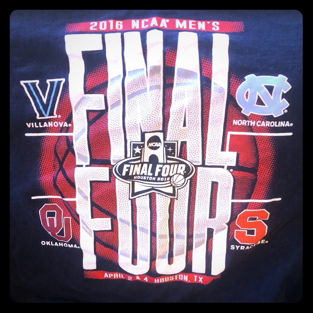 XL men's college basketball 2016 final four Tshirt